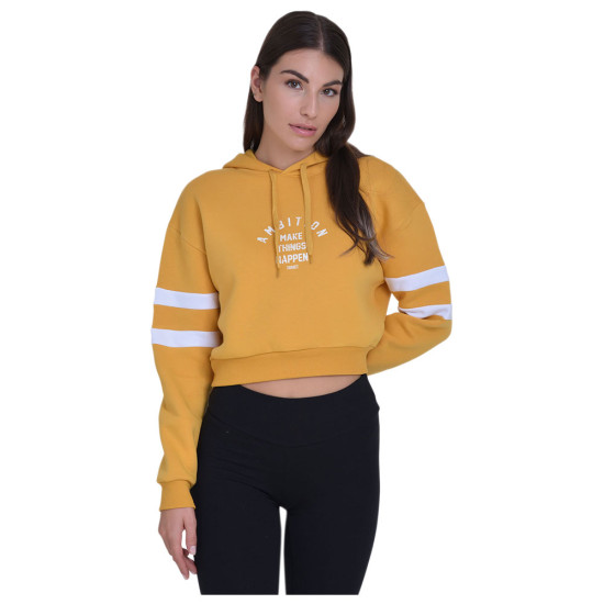 Target Γυναικείο φούτερ Cropped Hoodie Fleece "Ambition"